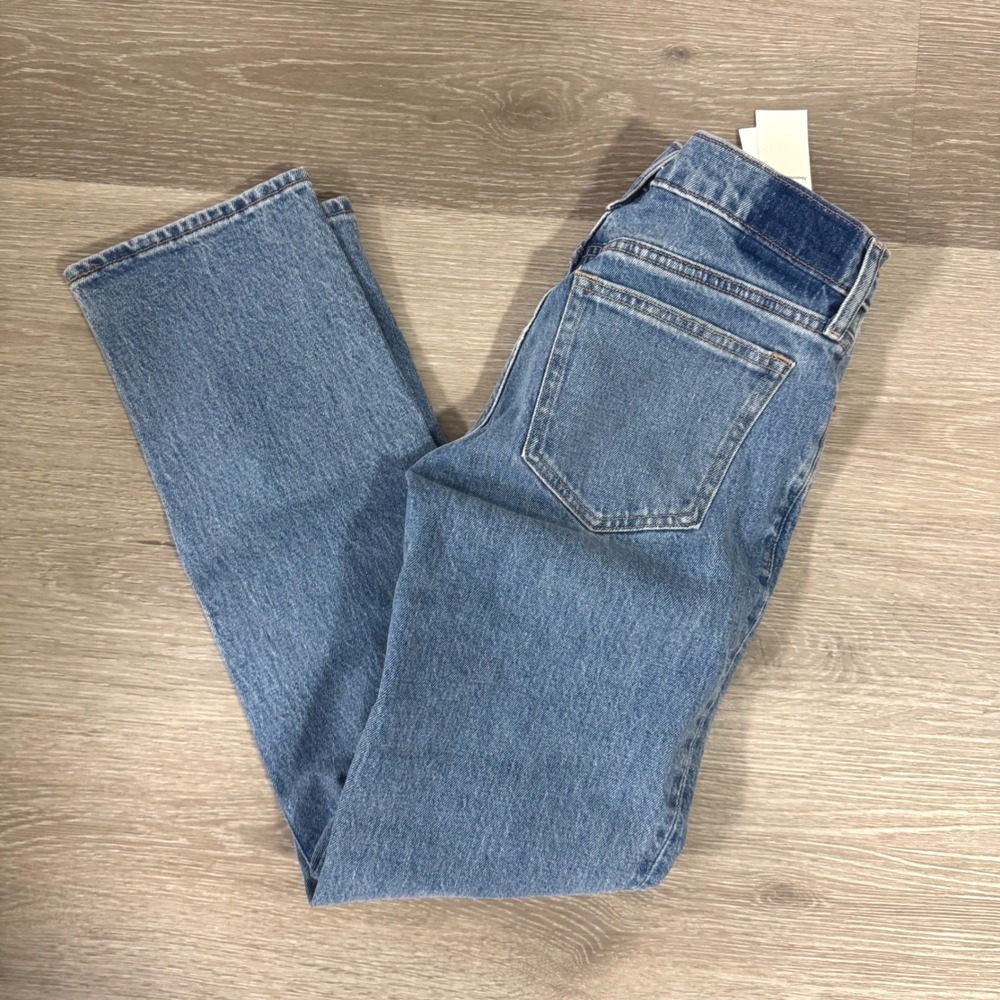 Abercrombie & Fitch 90s Straight Jeans Womens 25 Short Blue Mid Rise Denim